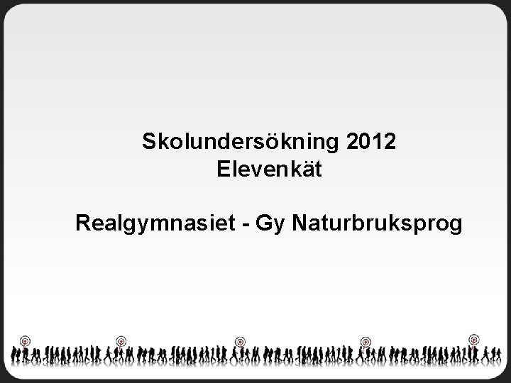 Skolundersökning 2012 Elevenkät Realgymnasiet - Gy Naturbruksprog 