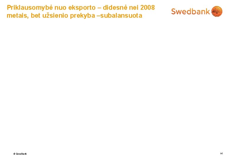 Priklausomybė nuo eksporto – didesnė nei 2008 metais, bet užsienio prekyba –subalansuota © Swedbank