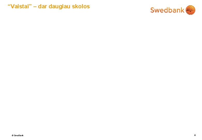 “Vaistai” – dar daugiau skolos © Swedbank 9 