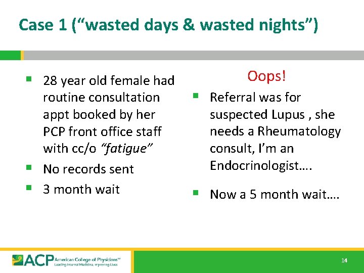 Case 1 (“wasted days & wasted nights”) § 28 year old female had routine Case 1 (“wasted days & wasted nights”) § 28 year old female had routine