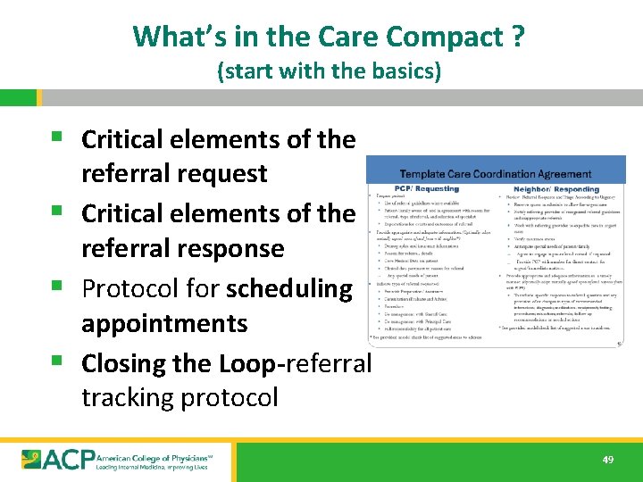 What’s in the Care Compact ? (start with the basics) § Critical elements of What’s in the Care Compact ? (start with the basics) § Critical elements of
