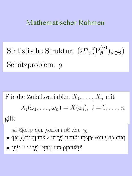 Mathematischer Rahmen 