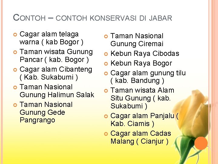 CONTOH – CONTOH KONSERVASI DI JABAR Cagar alam telaga warna ( kab Bogor )