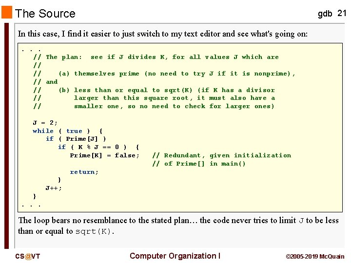 The Source gdb 21 In this case, I find it easier to just switch