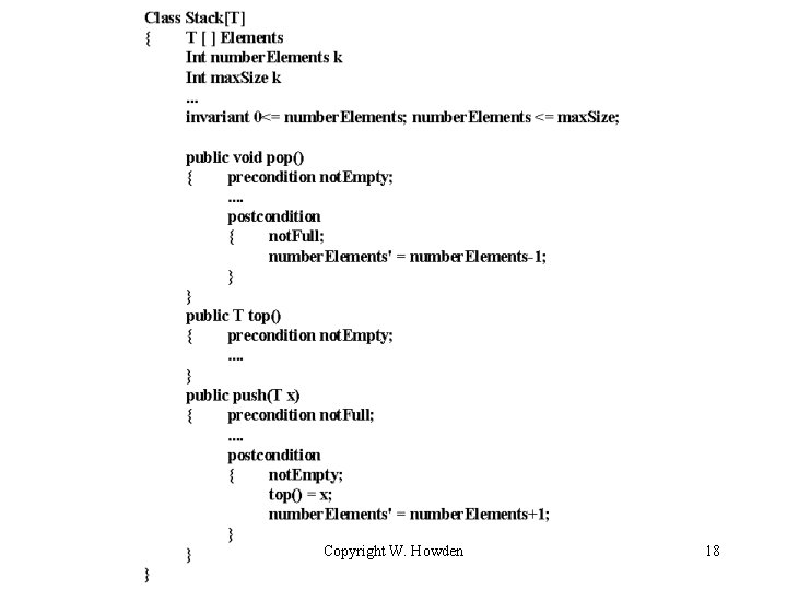 Copyright W. Howden 18 