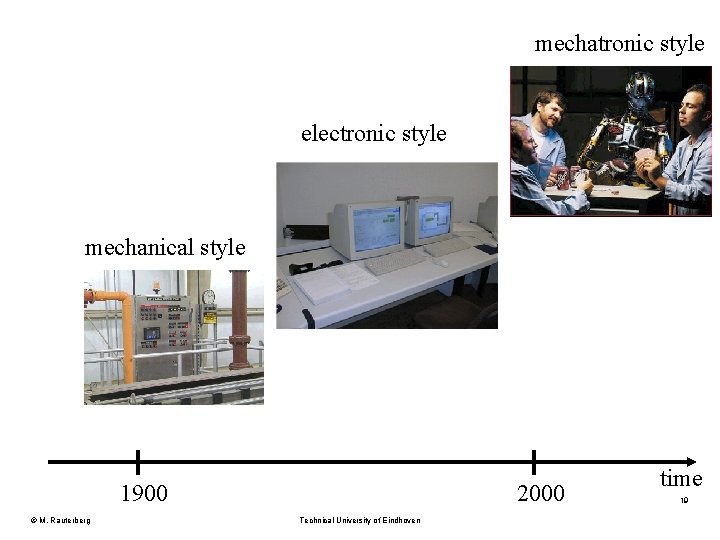 mechatronic style electronic style mechanical style 1900 © M. Rauterberg 2000 Technical University of