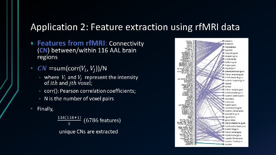 Application 2: Feature extraction using rf. MRI data • Application 2: Feature extraction using rf. MRI data •