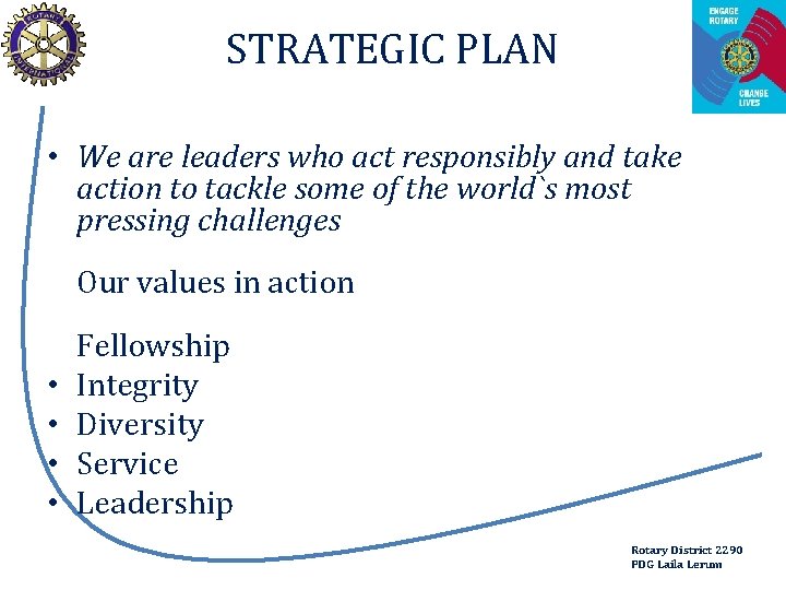 STRATEGIC PLAN • We are leaders who act responsibly and take action to tackle