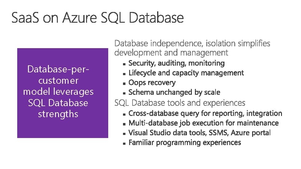 Database-percustomer model leverages SQL Database strengths 