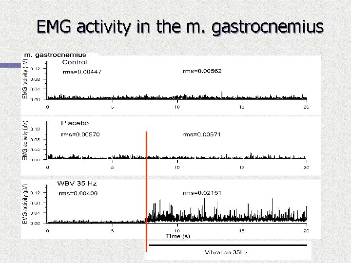 EMG activity in the m. gastrocnemius 