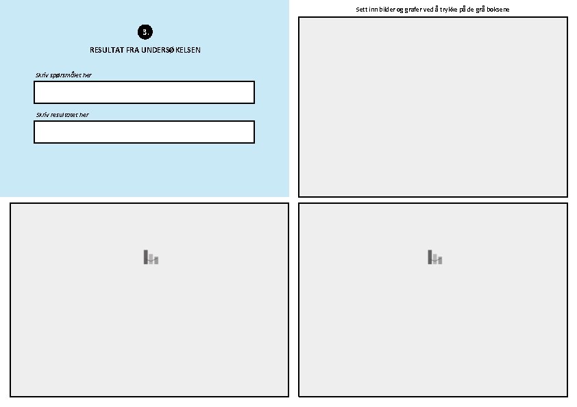 Sett inn bilder og grafer ved å trykke på de grå boksene 3. RESULTAT