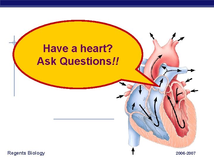 Have a heart? Ask Questions!! Regents Biology 2006 -2007 