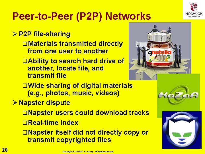 Peer-to-Peer (P 2 P) Networks Ø P 2 P file-sharing q. Materials transmitted directly