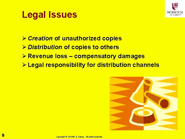 Legal Issues Ø Creation of unauthorized copies Ø Distribution of copies to others Ø