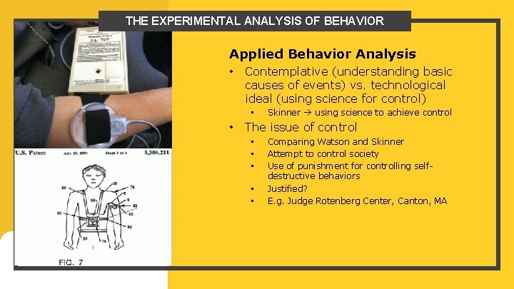 THE EXPERIMENTAL ANALYSIS OF BEHAVIOR Applied Behavior Analysis • Contemplative (understanding basic causes of