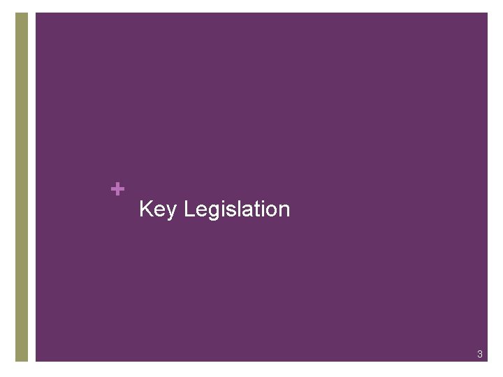 + Key Legislation 3 