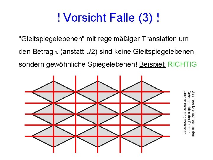 ! Vorsicht Falle (3) ! "Gleitspiegelebenen" mit regelmäßiger Translation um den Betrag t (anstatt