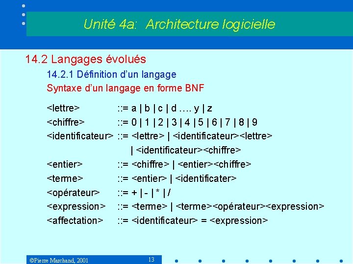 Unité 4 a: Architecture logicielle 14. 2 Langages évolués 14. 2. 1 Définition d’un Unité 4 a: Architecture logicielle 14. 2 Langages évolués 14. 2. 1 Définition d’un