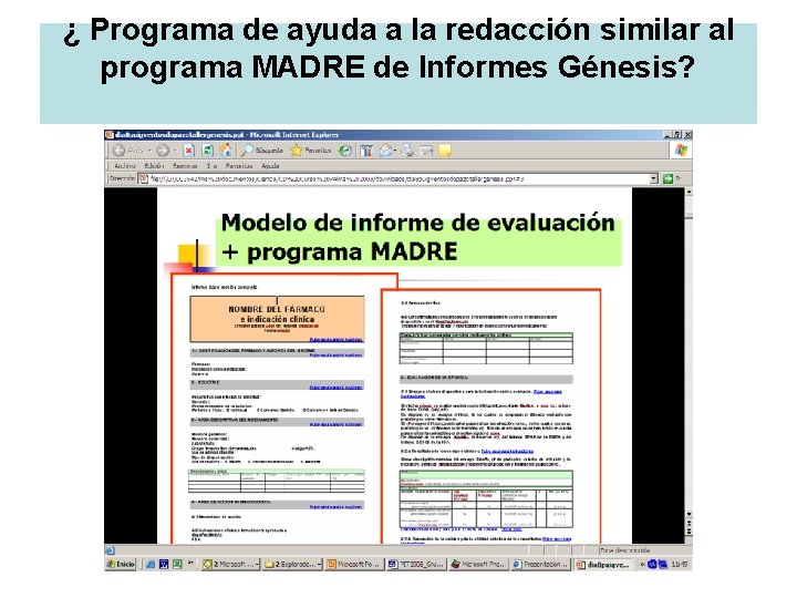 ¿ Programa de ayuda a la redacción similar al programa MADRE de Informes Génesis?