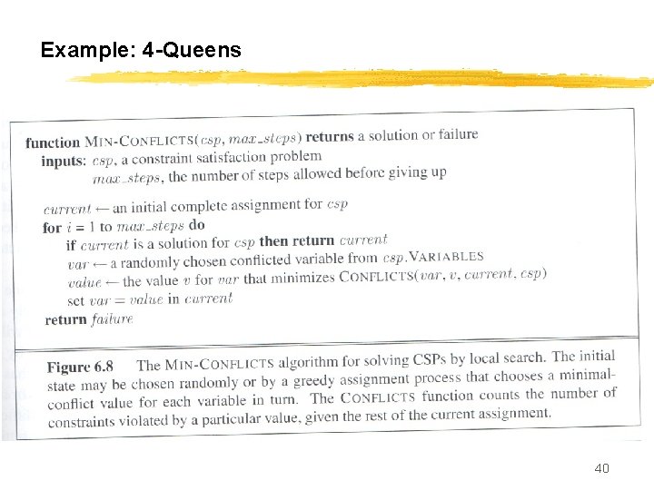 Example: 4 -Queens 40 