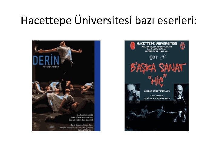 Hacettepe Üniversitesi bazı eserleri: 