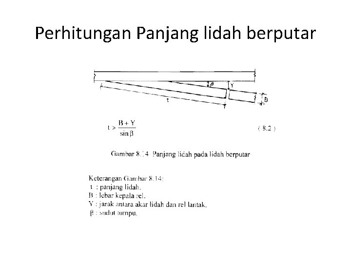 Perhitungan Panjang lidah berputar 