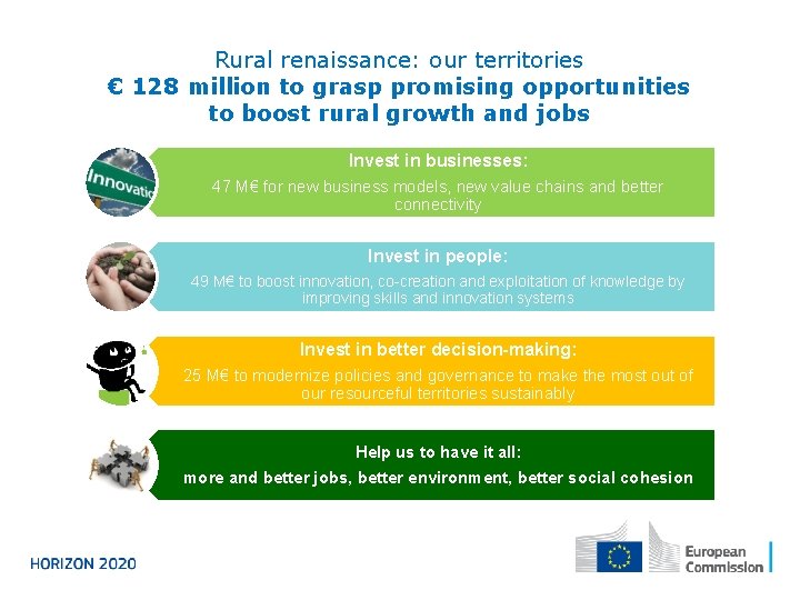 Rural renaissance: our territories € 128 million to grasp promising opportunities to boost rural