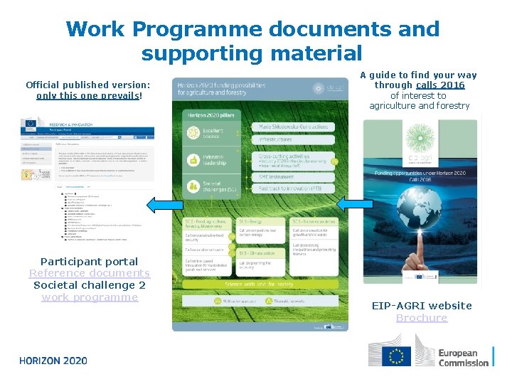 Work Programme documents and supporting material Official published version: only this one prevails! Participant