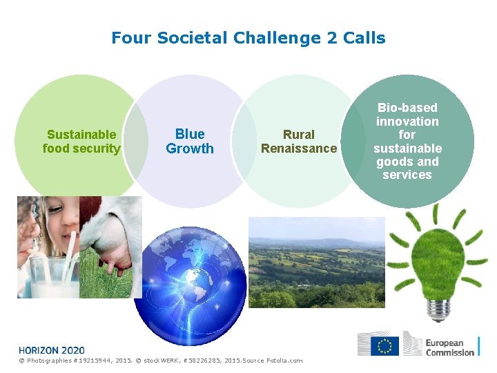 Four Societal Challenge 2 Calls Sustainable food security Blue Growth Rural Renaissance © Photographies