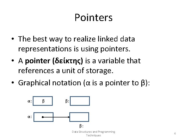 Pointers • The best way to realize linked data representations is using pointers. •