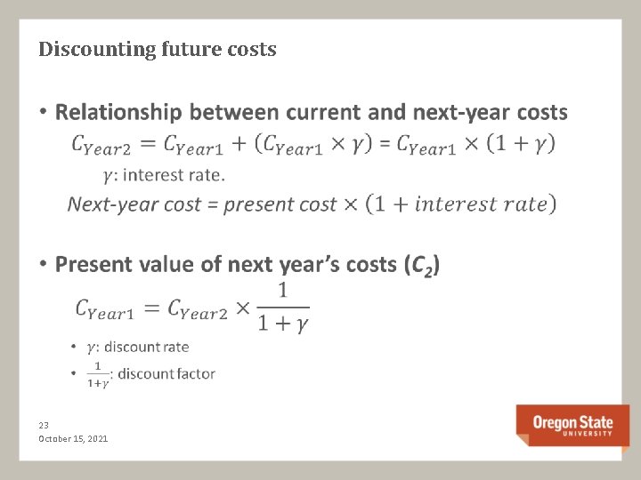 Discounting future costs • 23 October 15, 2021 