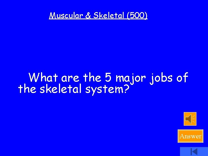 Muscular & Skeletal (500) What are the 5 major jobs of the skeletal system?