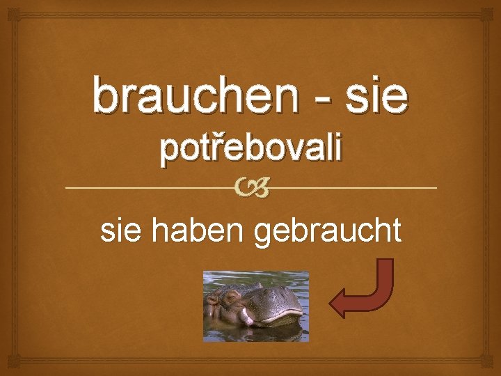 brauchen - sie potřebovali sie haben gebraucht 