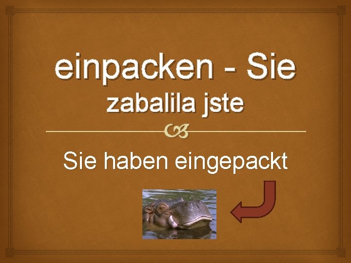 einpacken - Sie zabalila jste Sie haben eingepackt 