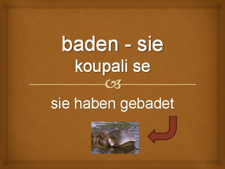 baden - sie koupali se sie haben gebadet 