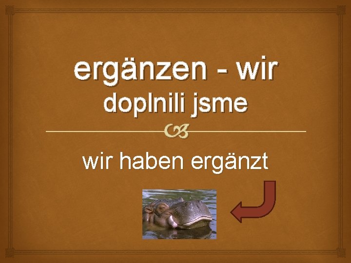 ergänzen - wir doplnili jsme wir haben ergänzt 