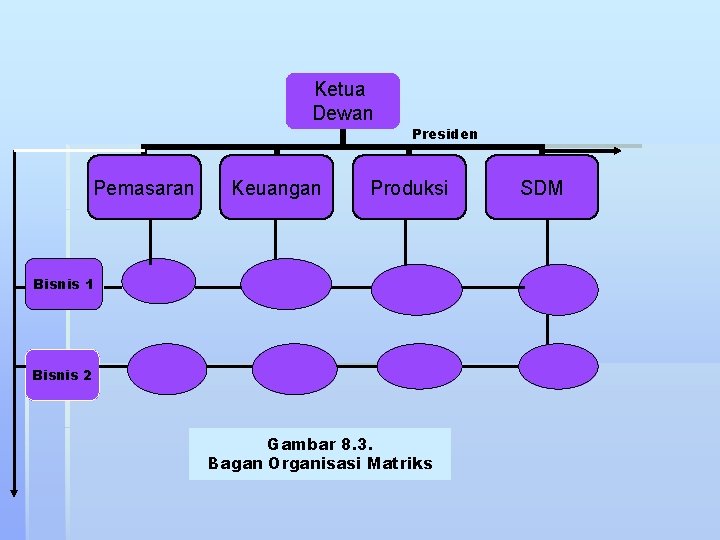 Ketua Dewan Pemasaran Keuangan Presiden Produksi Bisnis 1 Bisnis 2 Gambar 8. 3. Bagan