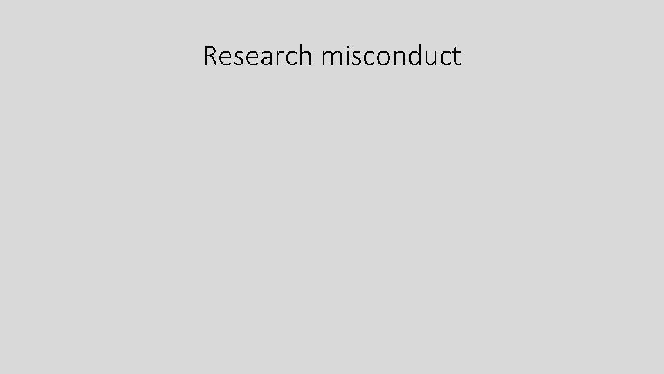 Research misconduct 