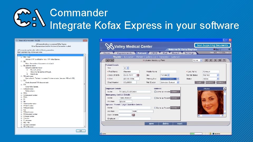 Commander Integrate Kofax Express in your software Scan Supporting Documents 