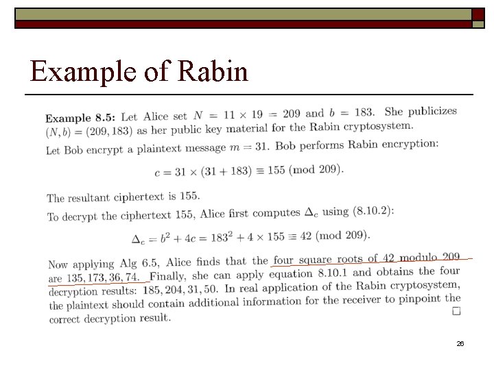 Example of Rabin 26 Example of Rabin 26