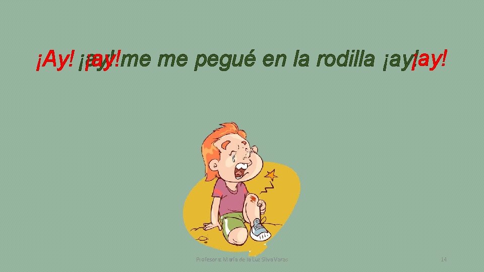 ¡ay!me me pegué en la rodilla ¡ay! ¡Ay! ¡ay! Profesora: María de la Luz