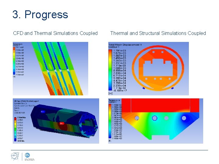 3. Progress CFD and Thermal Simulations Coupled Thermal and Structural Simulations Coupled 