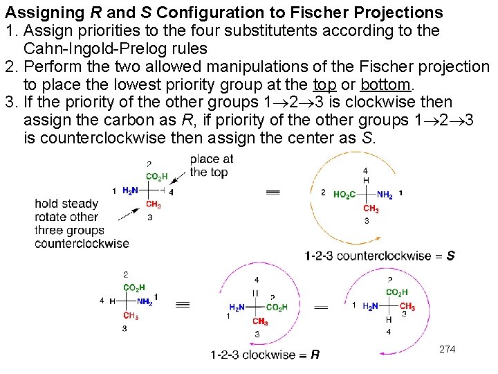 Assigning R and S Configuration to Fischer Projections 1. Assign priorities to the four