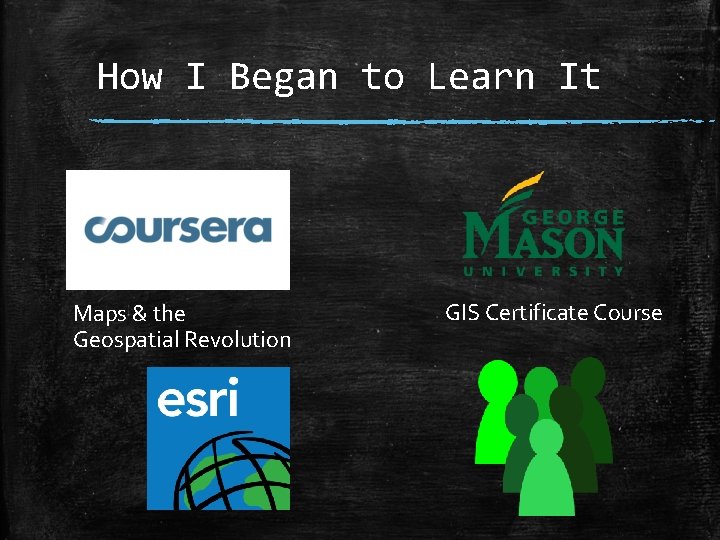 How I Began to Learn It Maps & the Geospatial Revolution GIS Certificate Course