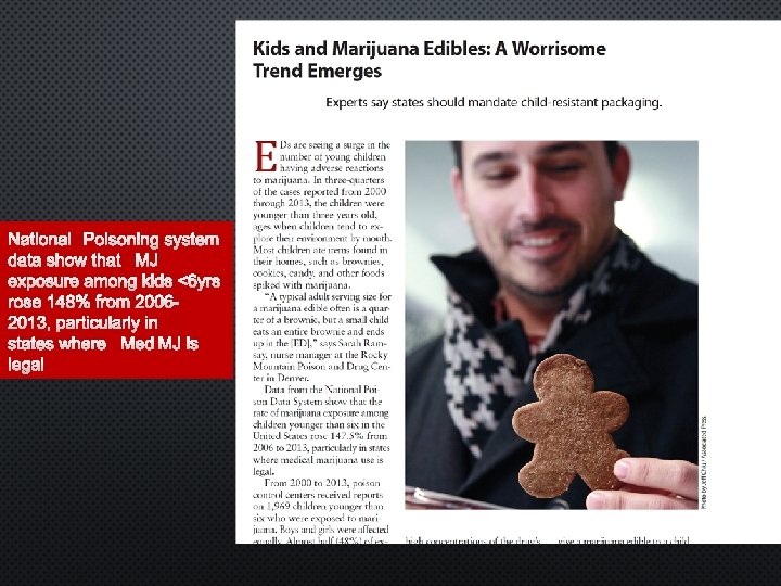 NATIONAL POISONING SYSTEM DATA SHOW THAT MJ EXPOSURE AMONG KIDS <6 YRS ROSE 148%