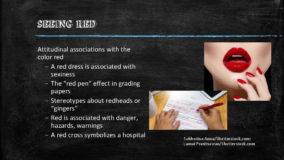 SEEING RED Attitudinal associations with the color red – A red dress is associated