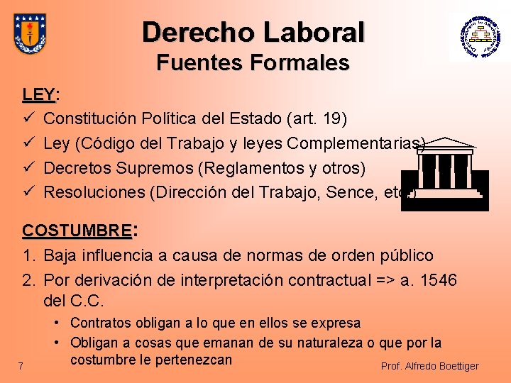 Derecho Laboral Fuentes Formales LEY: LEY ü Constitución Política del Estado (art. 19) ü