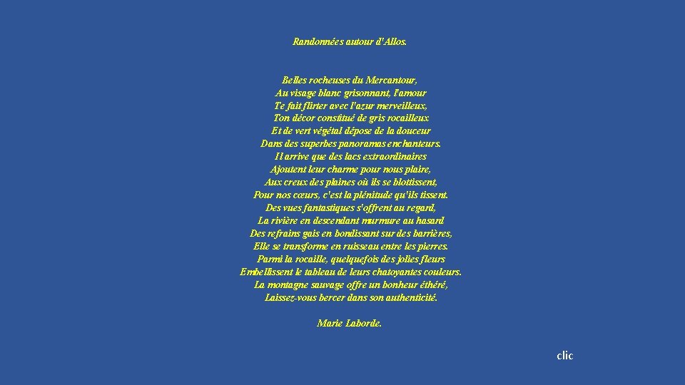 Randonnées autour d'Allos. Belles rocheuses du Mercantour, Au visage blanc grisonnant, l'amour Te fait