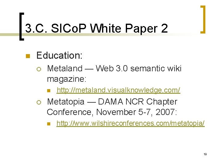3. C. SICo. P White Paper 2 n Education: ¡ Metaland — Web 3.