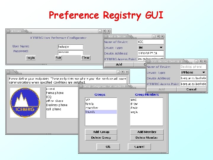 Preference Registry GUI 